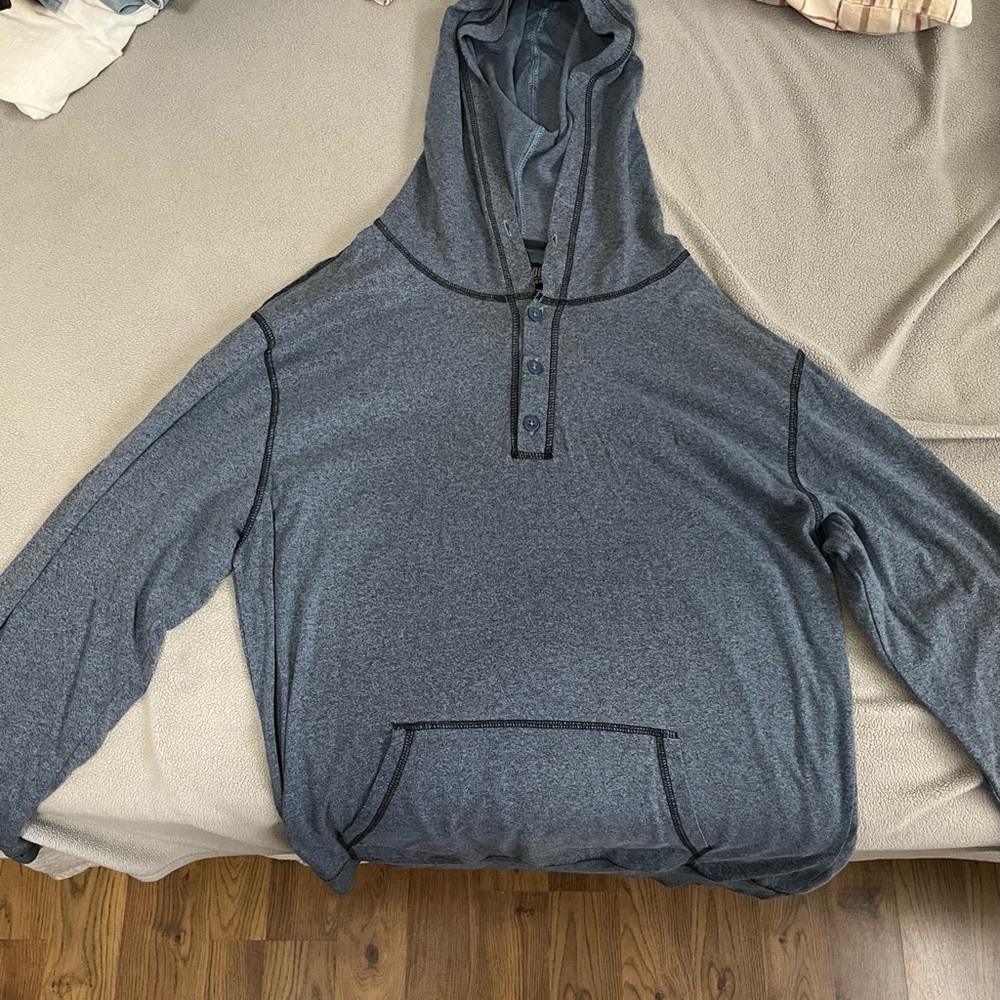 Blue Button Up Hoodie
